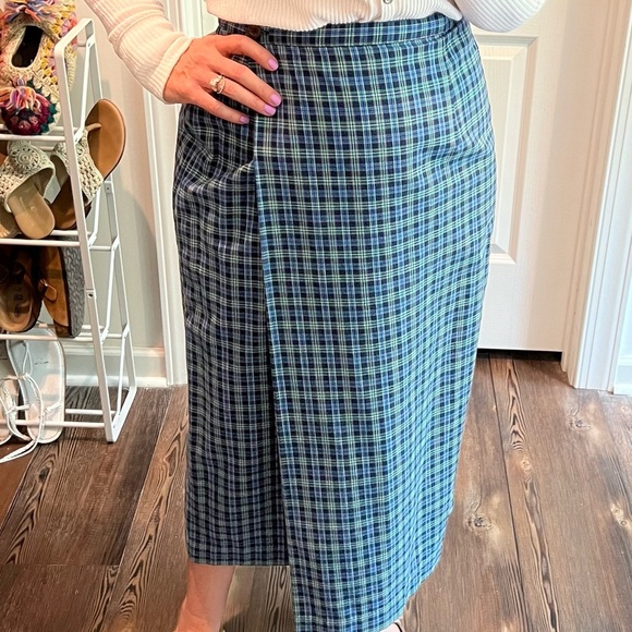 Vintage Blue Plaid Skirt - Picture 11 of 12